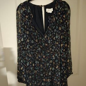 Anthropologie Floral Print Dress - Black and Multicolor